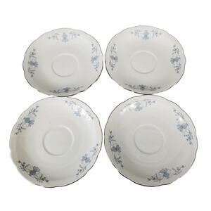 Vintage CMIELOW POLAND China Regency Pattern Set of 4 Saucer Plates